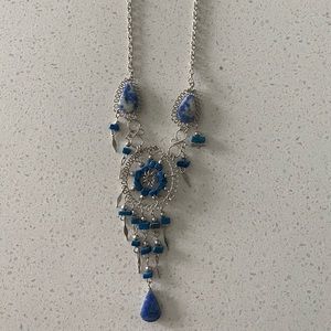 Blue stone beaded necklace